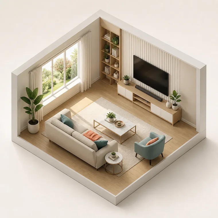 Гостиная после уборки
